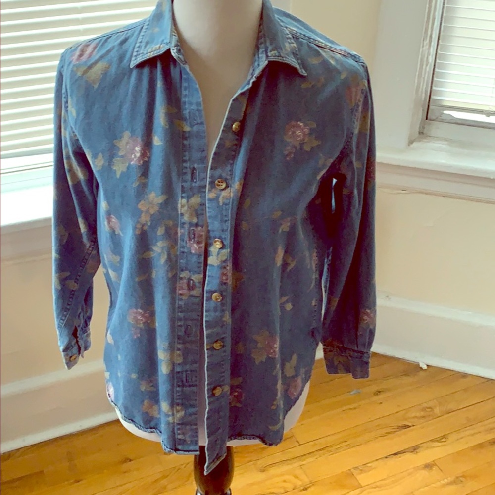 Jean Jacket with Floral Design
